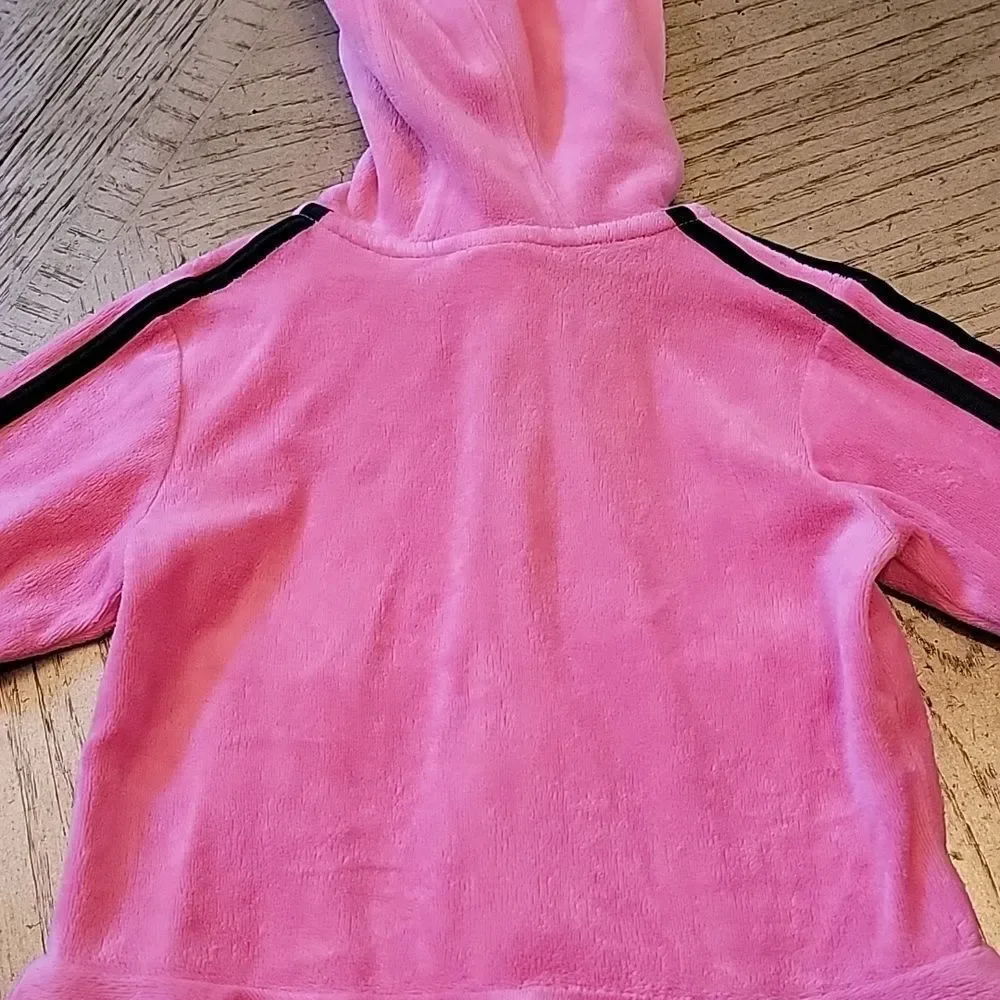 2T pink velour Hooded jacket Adidas 💖
